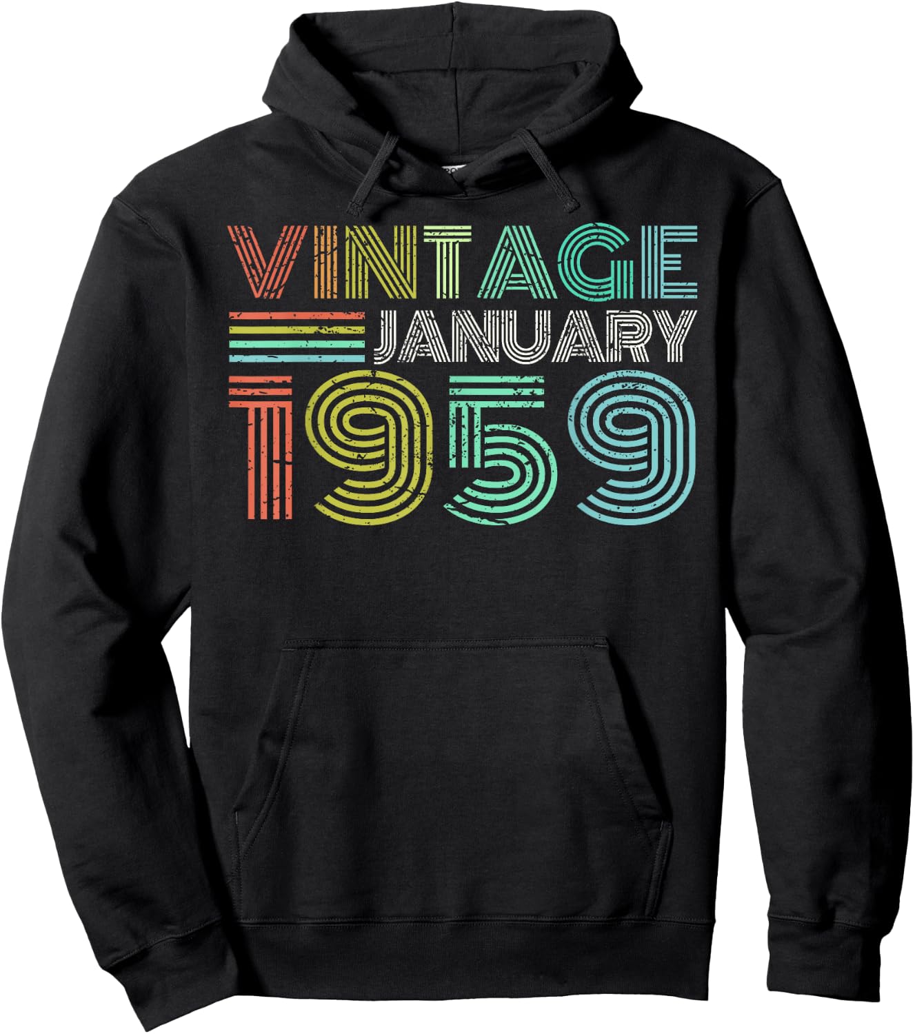 Vintage January 1959 Retro Born in January 1959 Hoodie - Hoodie | Black