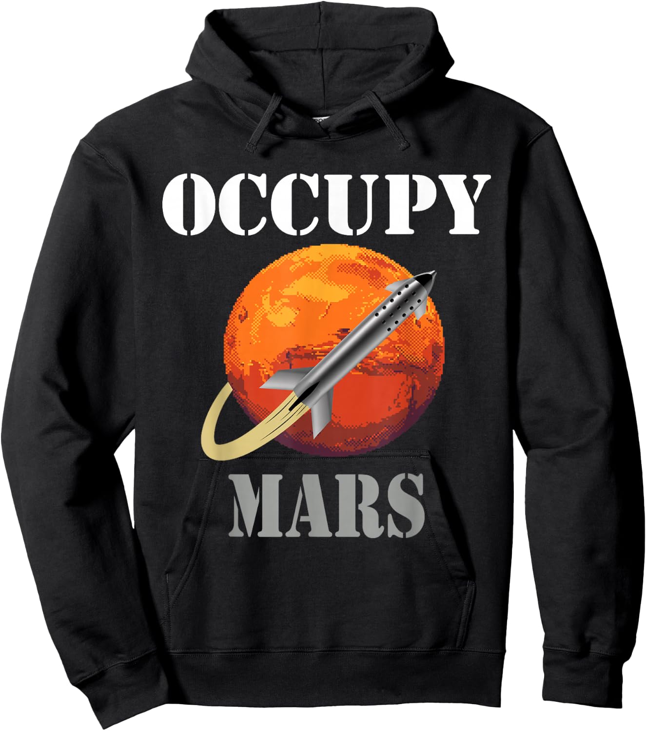 SCI-FI Space interstellar rocket starship Occupy Mars Hoodie - Hoodie | Black