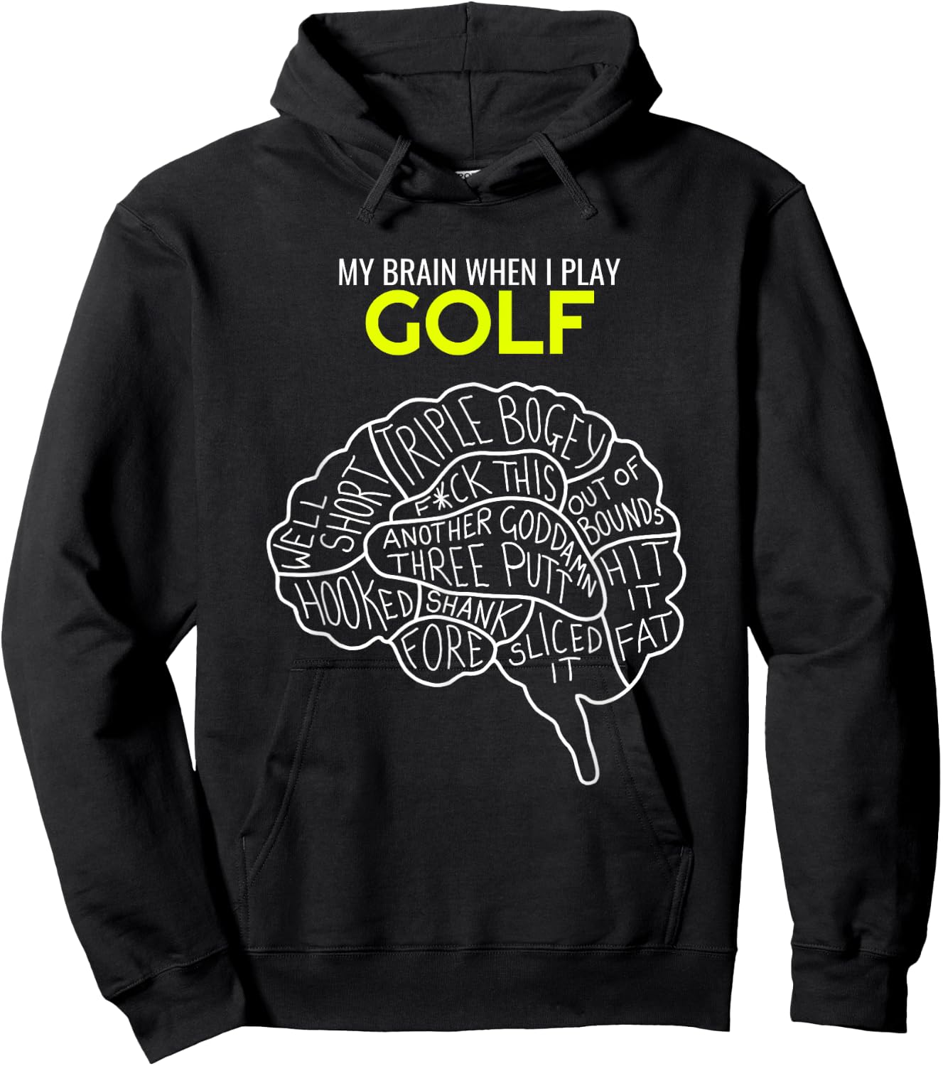 Funny Golf Joke Frustrated Angry Rubbish Golfer Dad Golfing Hoodie - Hoodie | Black