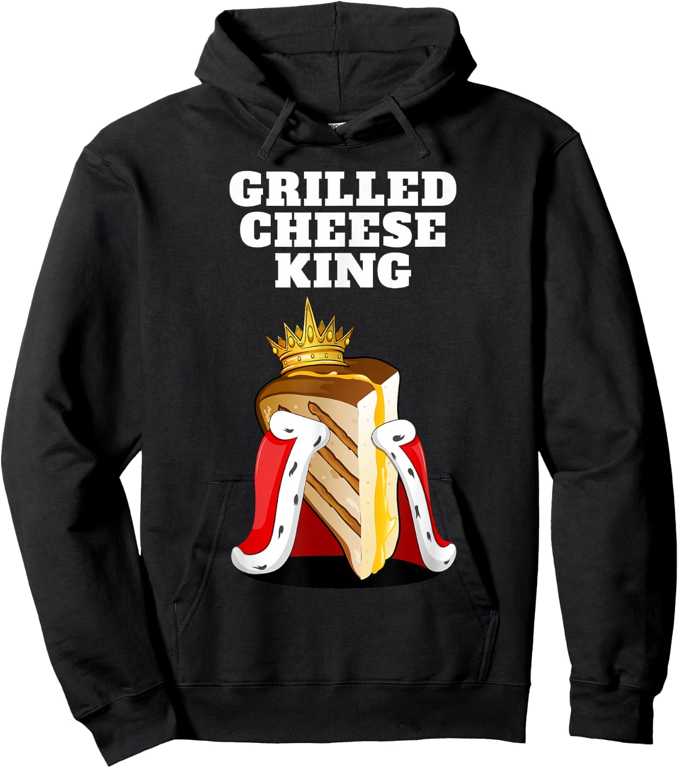 Grilled Cheese Shirts | Grilled Cheese King - Black, Small Hoodie - Hoodie | Black