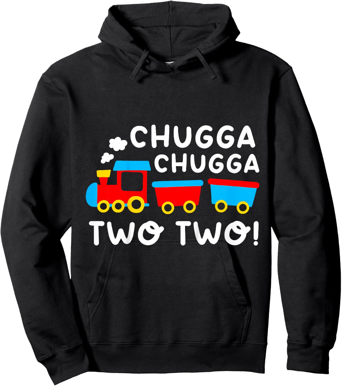 Kids 2nd Birthday Boy Train Chugga Chugga Two Two Toddler Hoodie - Hoodie | Black