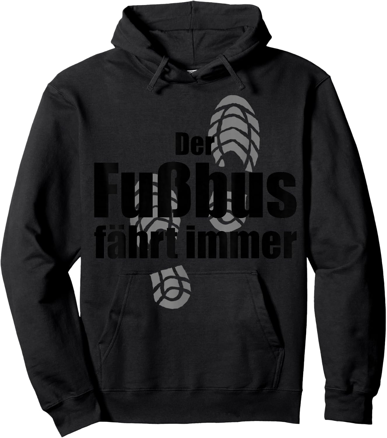 Funny Hiking Der Fußbus Fahrt immer Wandern , gray, s Hoodie - Hoodie | Black
