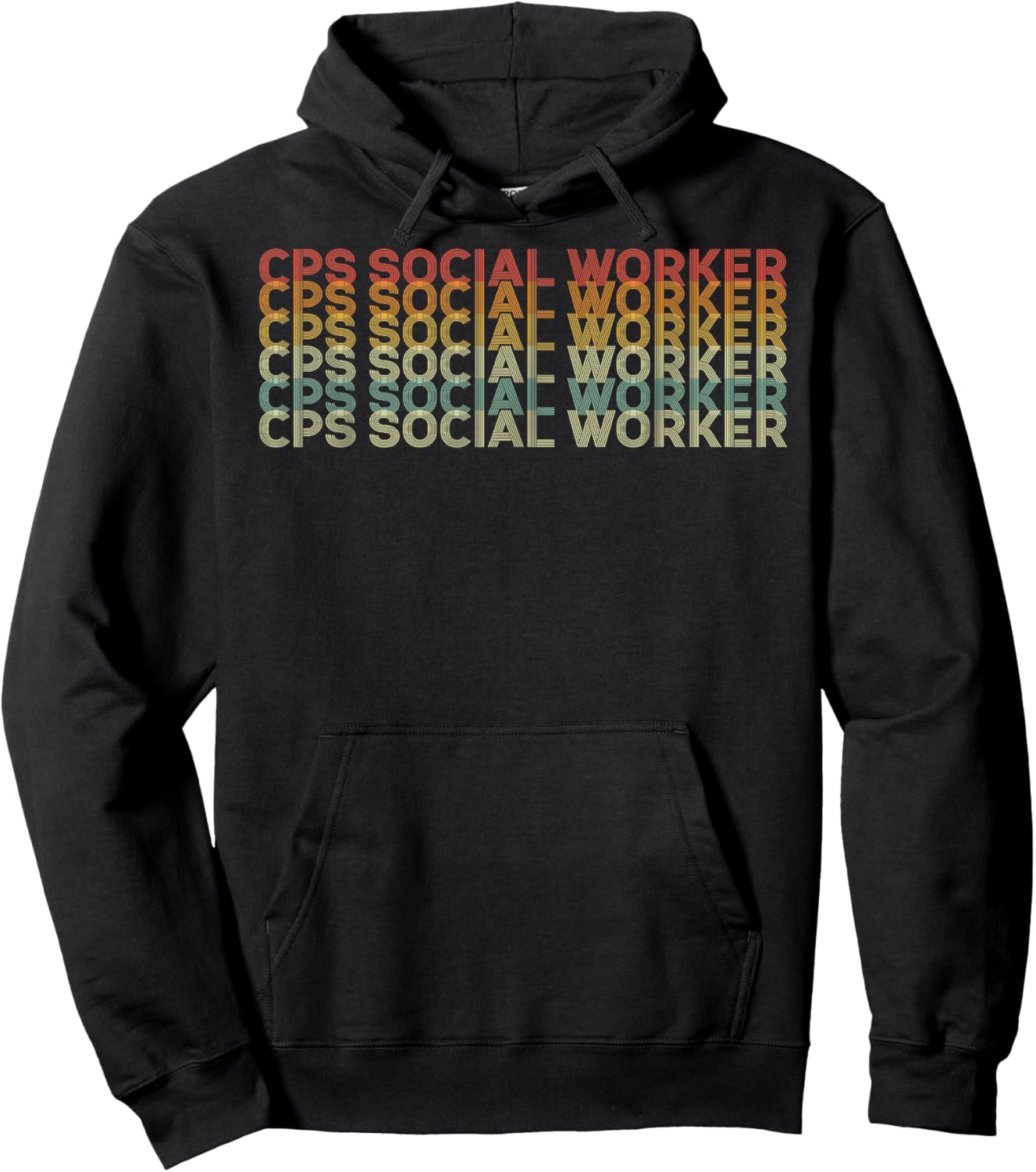 Retro 70s Cps Social Worker Job Title Hoodie - Hoodie | Black