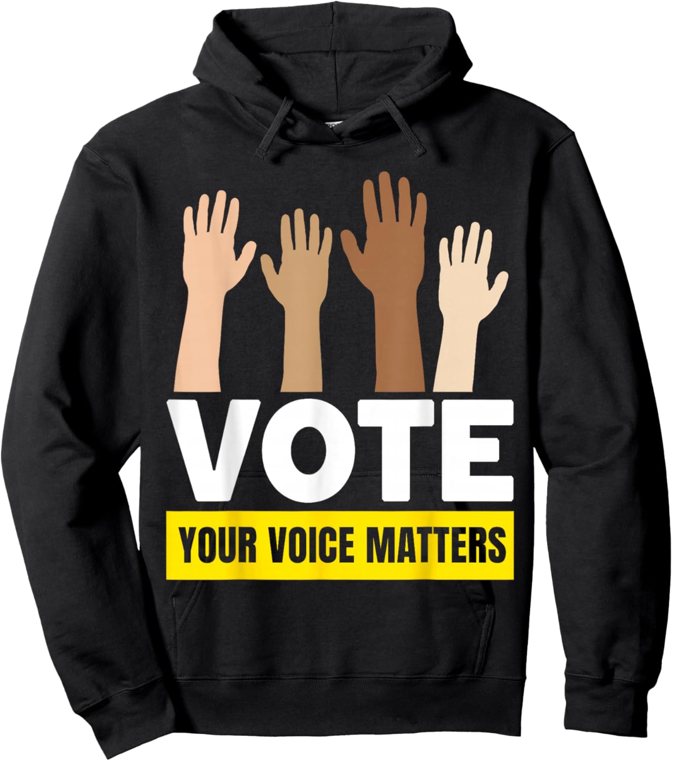 Vote Your Voice Matters 2024 Presidential Election , Black, S Hoodie - Hoodie | Black