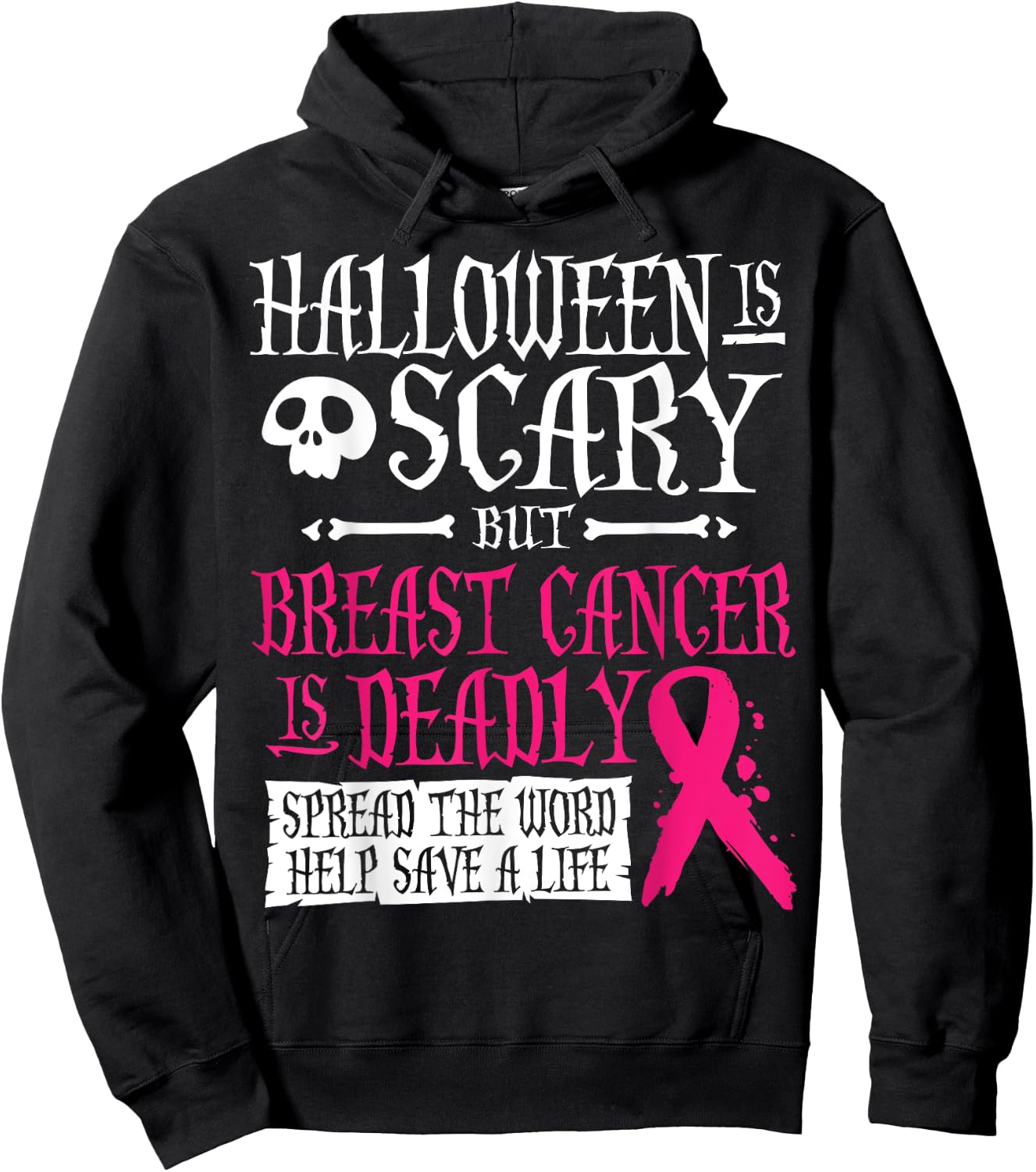 Halloween Costume Breast Cancer Awareness Hoodie - Hoodie | Black
