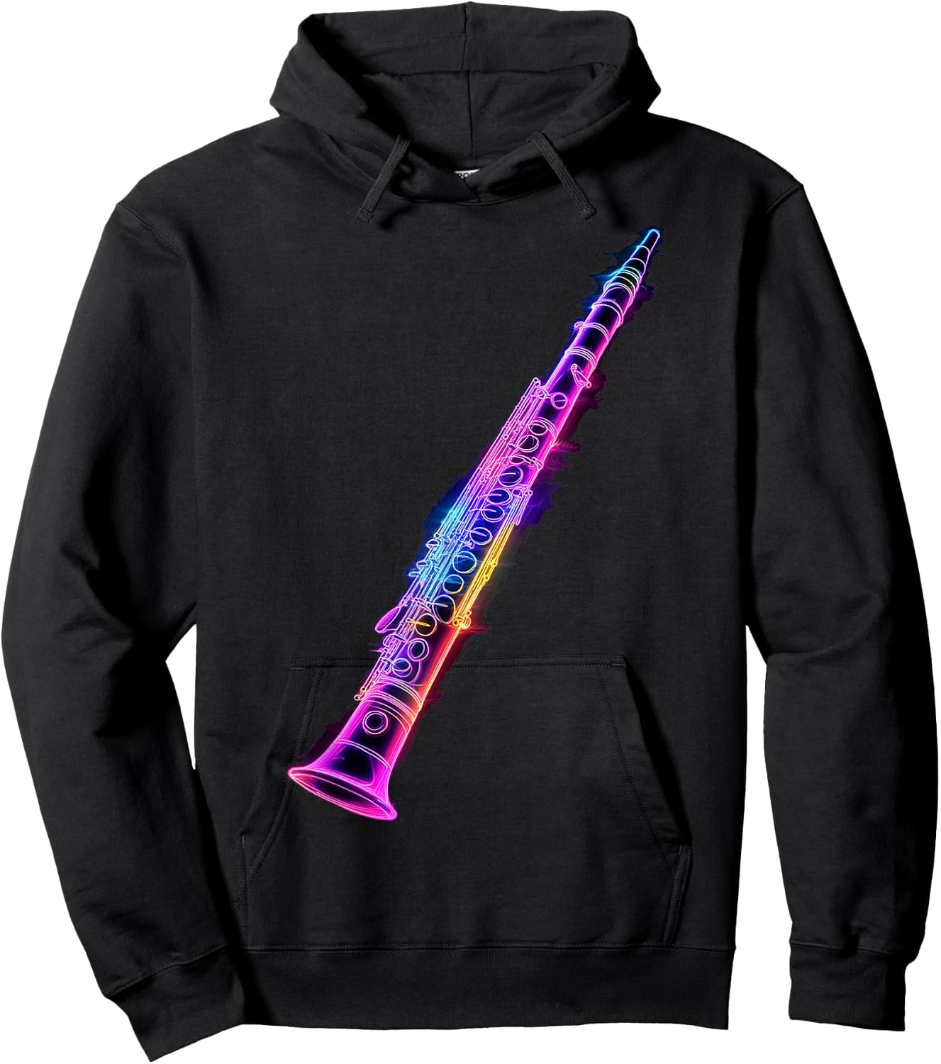 Clarinet Music Instrument Motif Illustration Clarinet Hoodie - Hoodie | Black