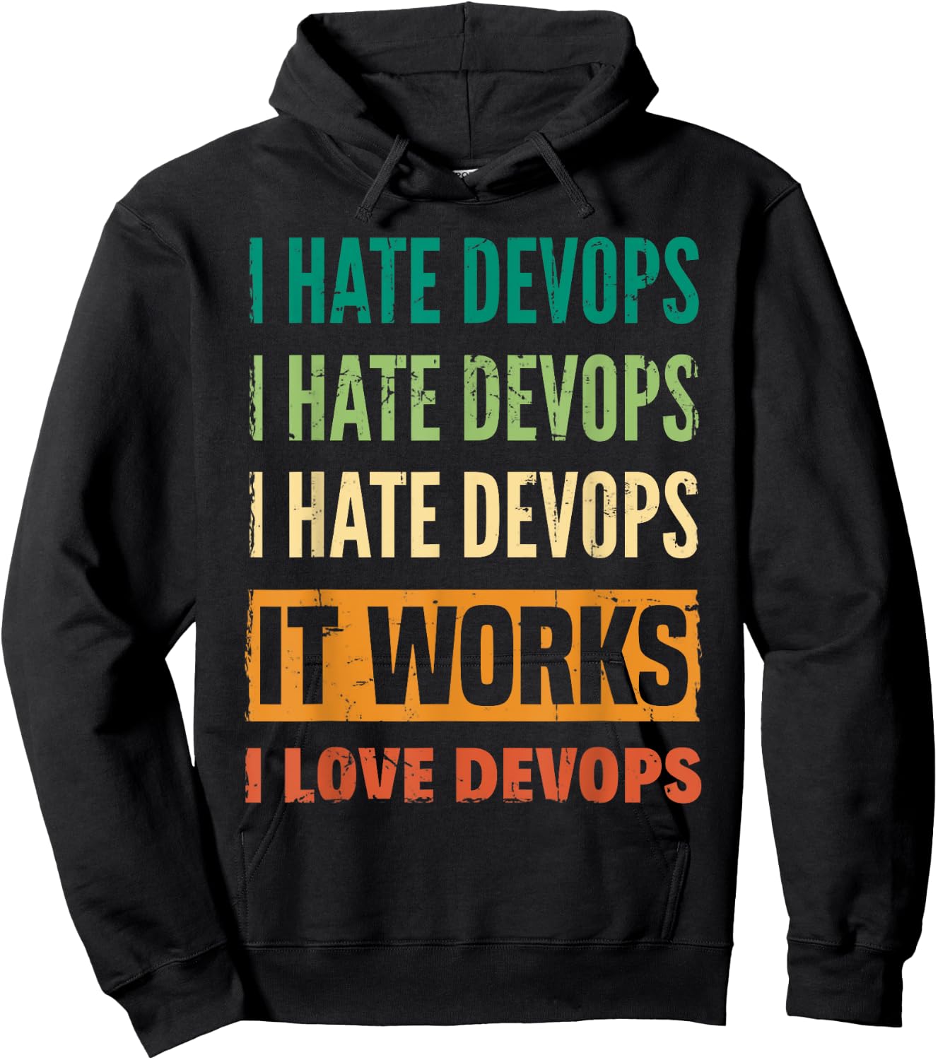 DevOps Engineer Cloud Computing I Hate DevOps I Love DevOps Hoodie - Hoodie | Black