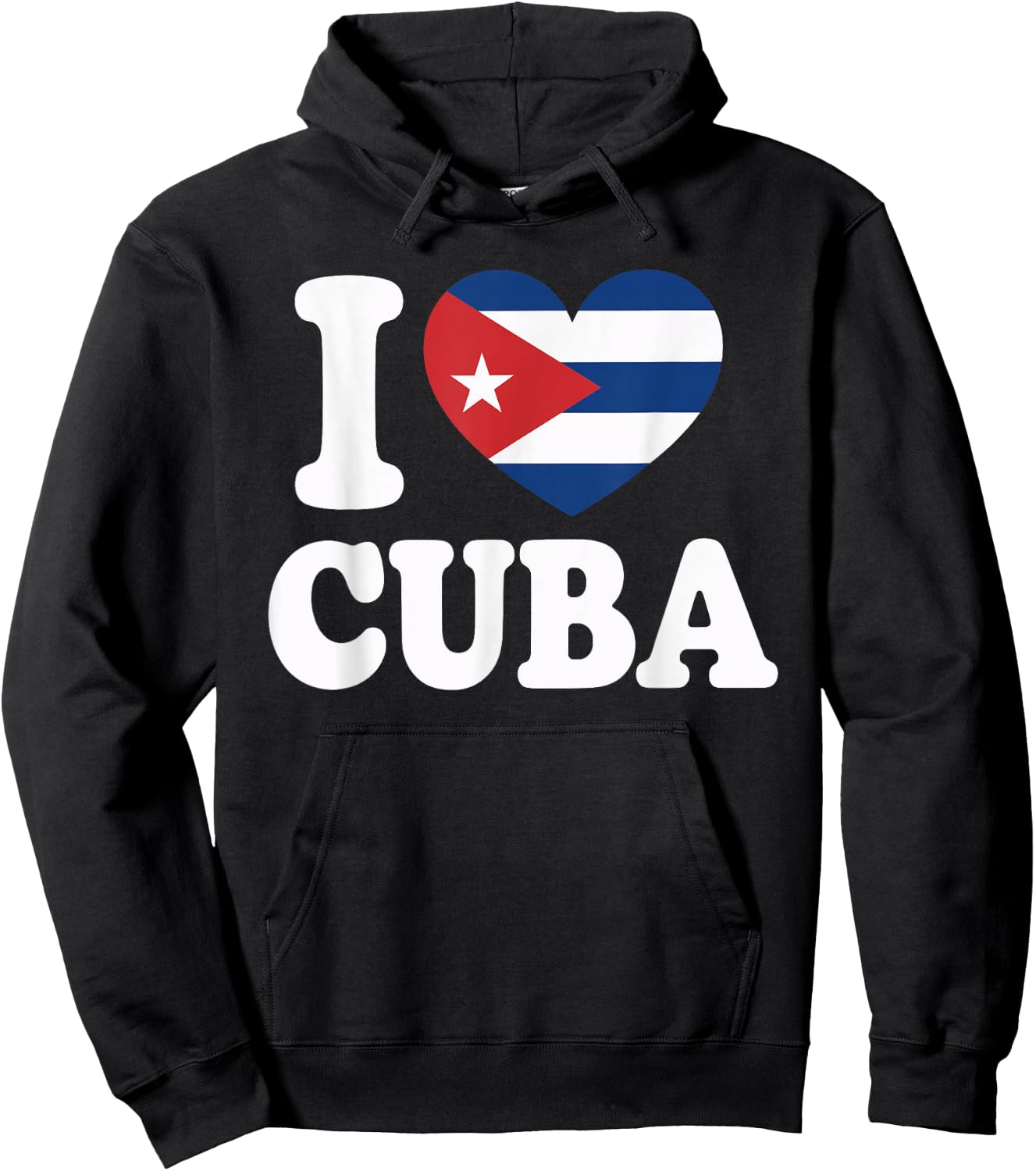 I Love Cuba Cuban Flag Heart Hoodie - Hoodie | Black