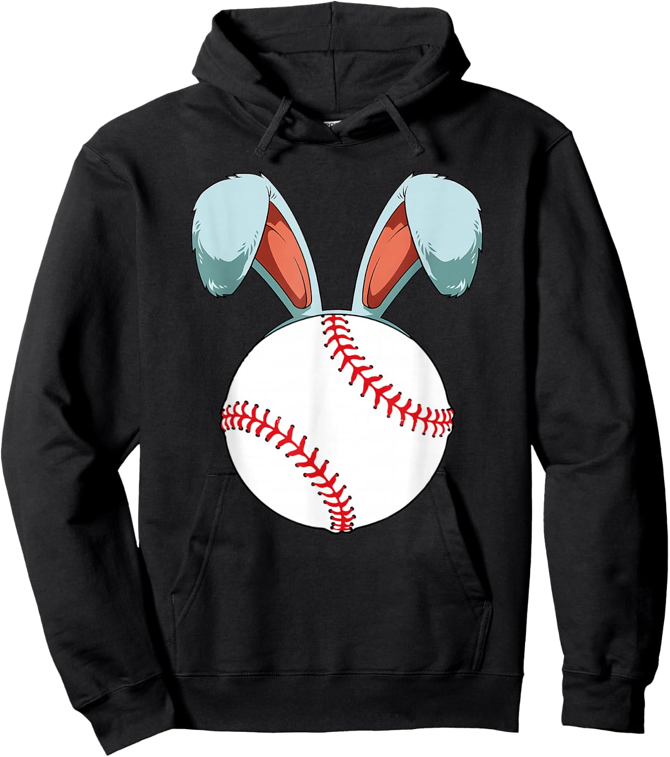 Easter Bunny Ears Baseball Easter Eggs Ball Rabbits Lover Hoodie - Hoodie | Black
