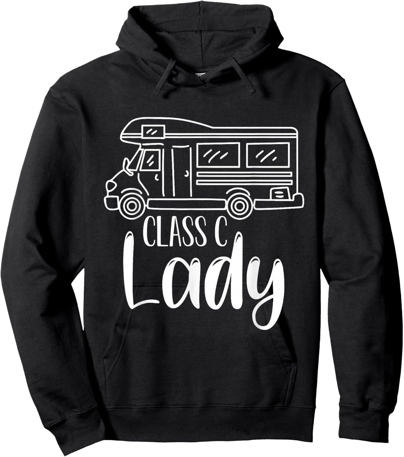 Women Class C Lady RV Recreational Vehicle Camping Road Trip Hoodie - Hoodie | Black