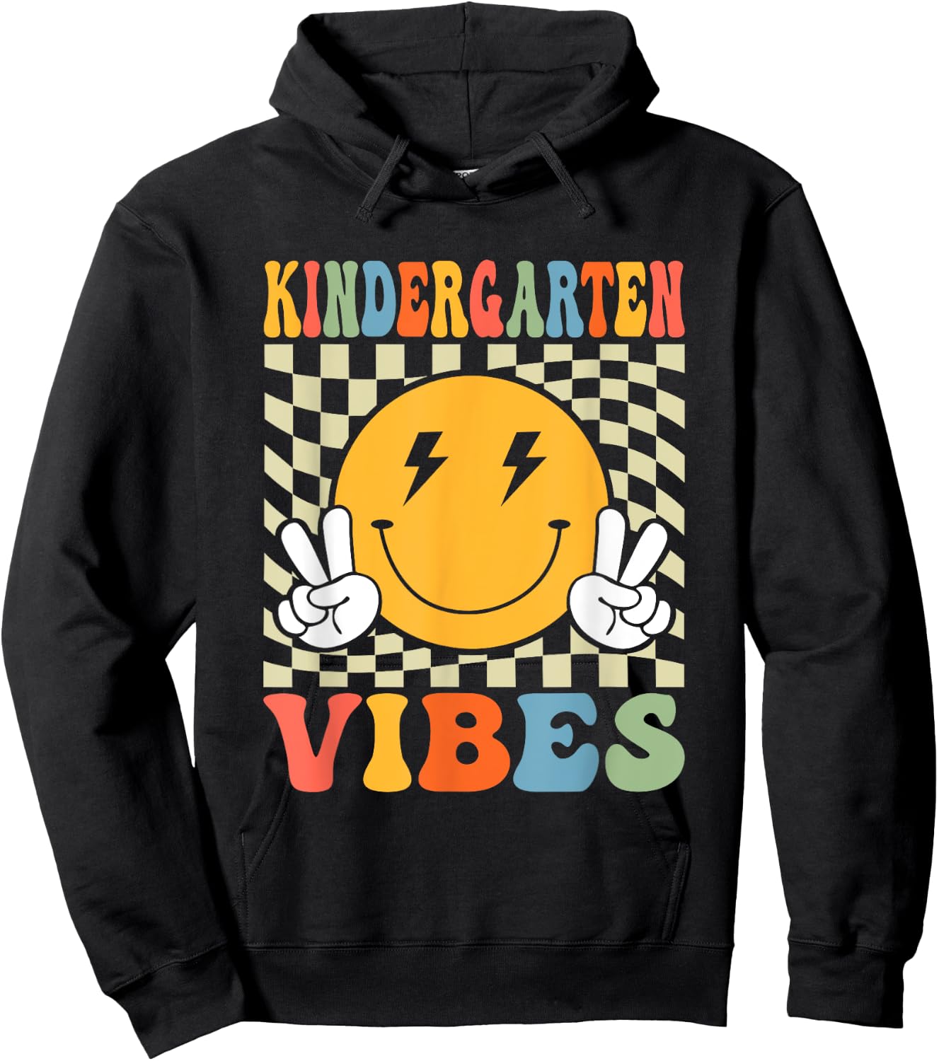 First Day Kindergarten Vibes Back To School Teacher Boy Girl Hoodie - Hoodie | Black