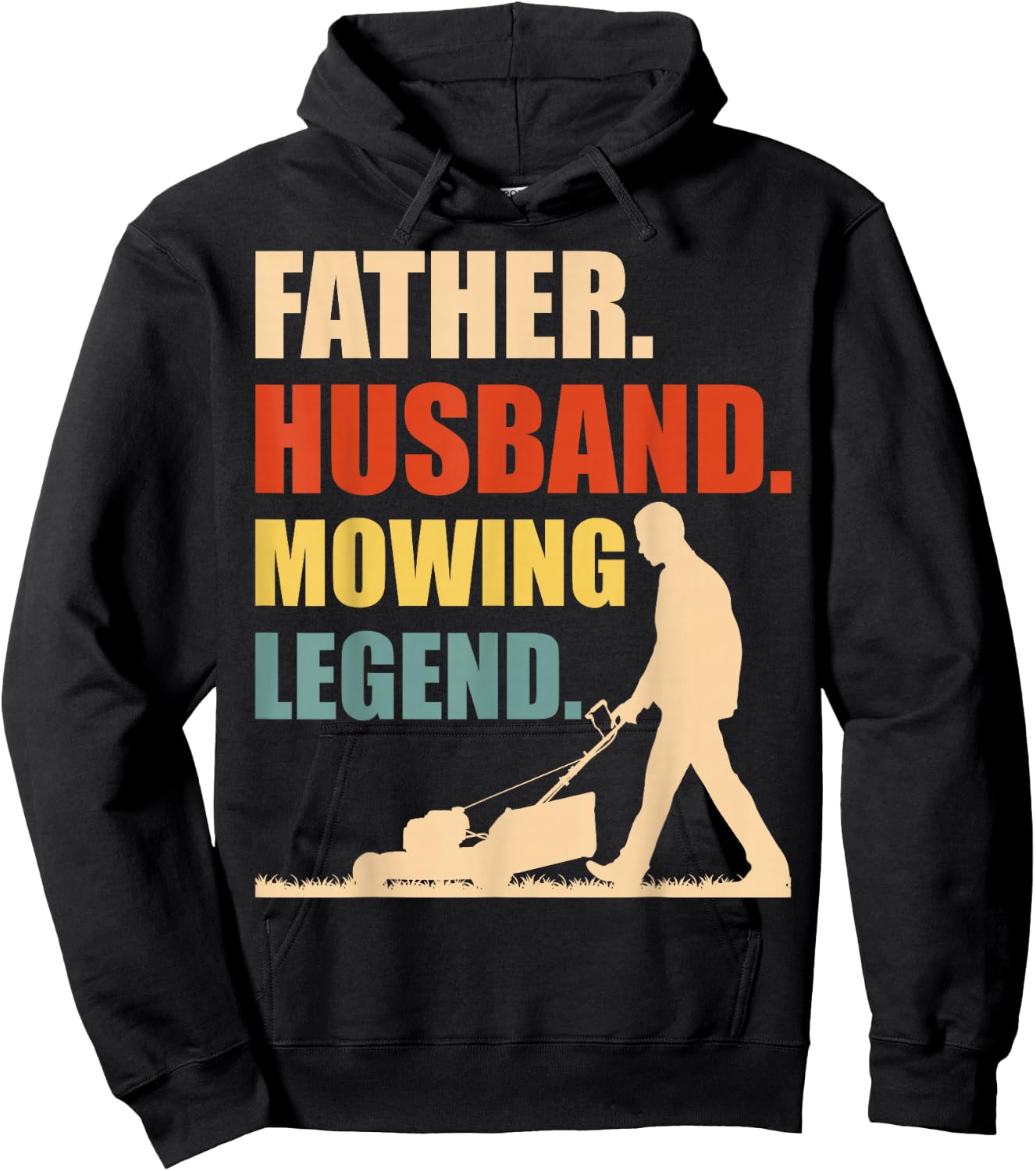 Cool Lawn Mowing Father Lawn Care Gardening Husband Hoodie - Hoodie | Black