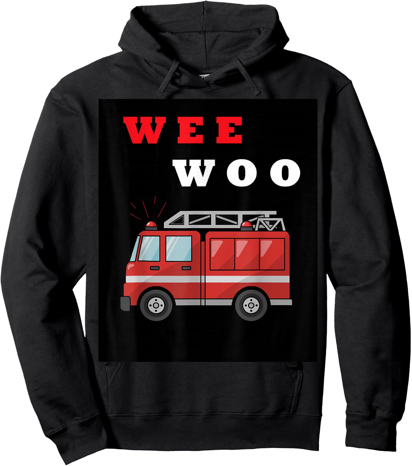 Wee Woo fire truck Funny Gift Hoodie - Hoodie | Black