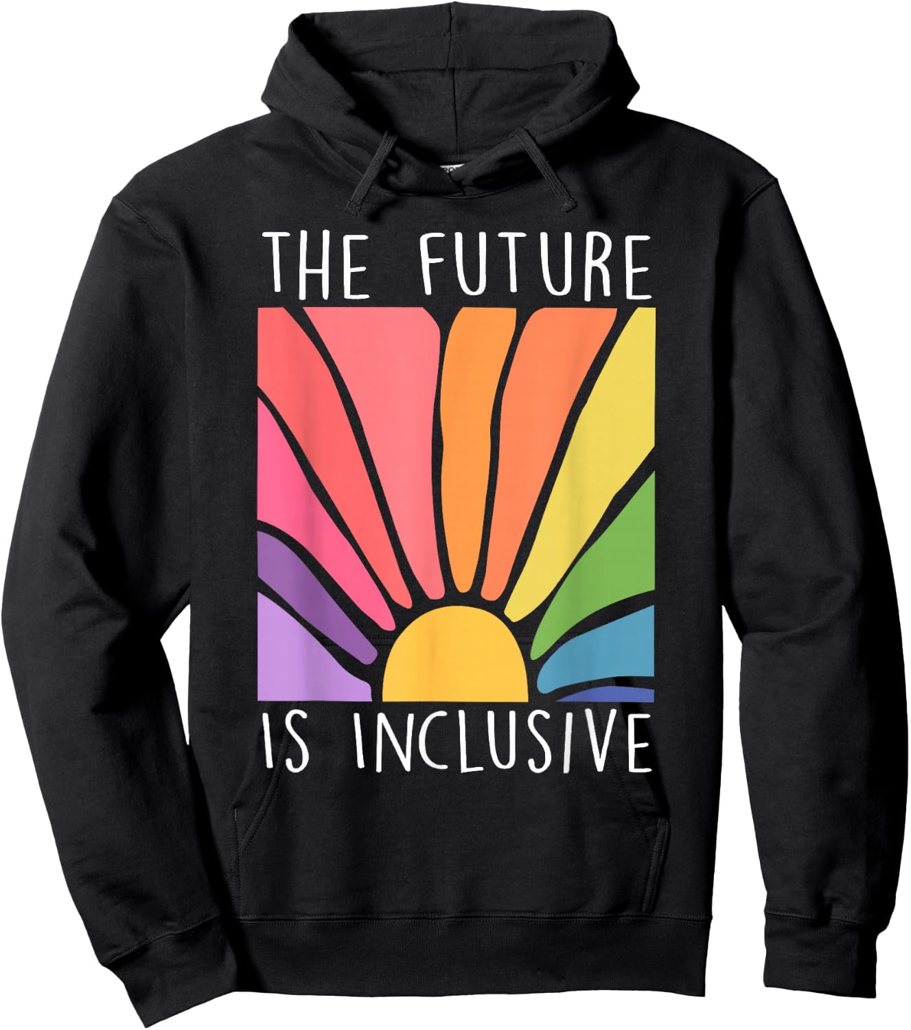 The Future is Inclusive Rainbow LGBT Lesbian Gay Trans Pride Hoodie - Hoodie | Black