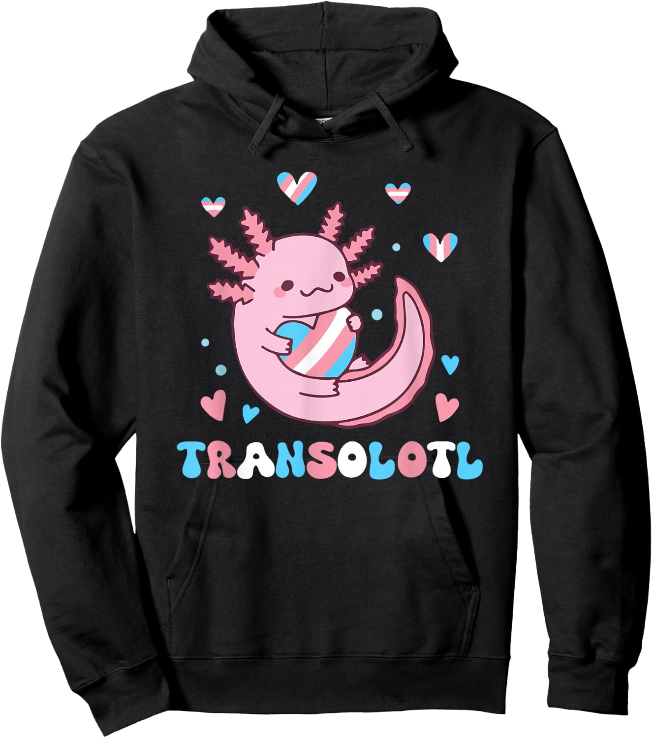 Transgender Kawaii Axolotl LGBTQ Trans Pride Month Equality Hoodie - Hoodie | Black