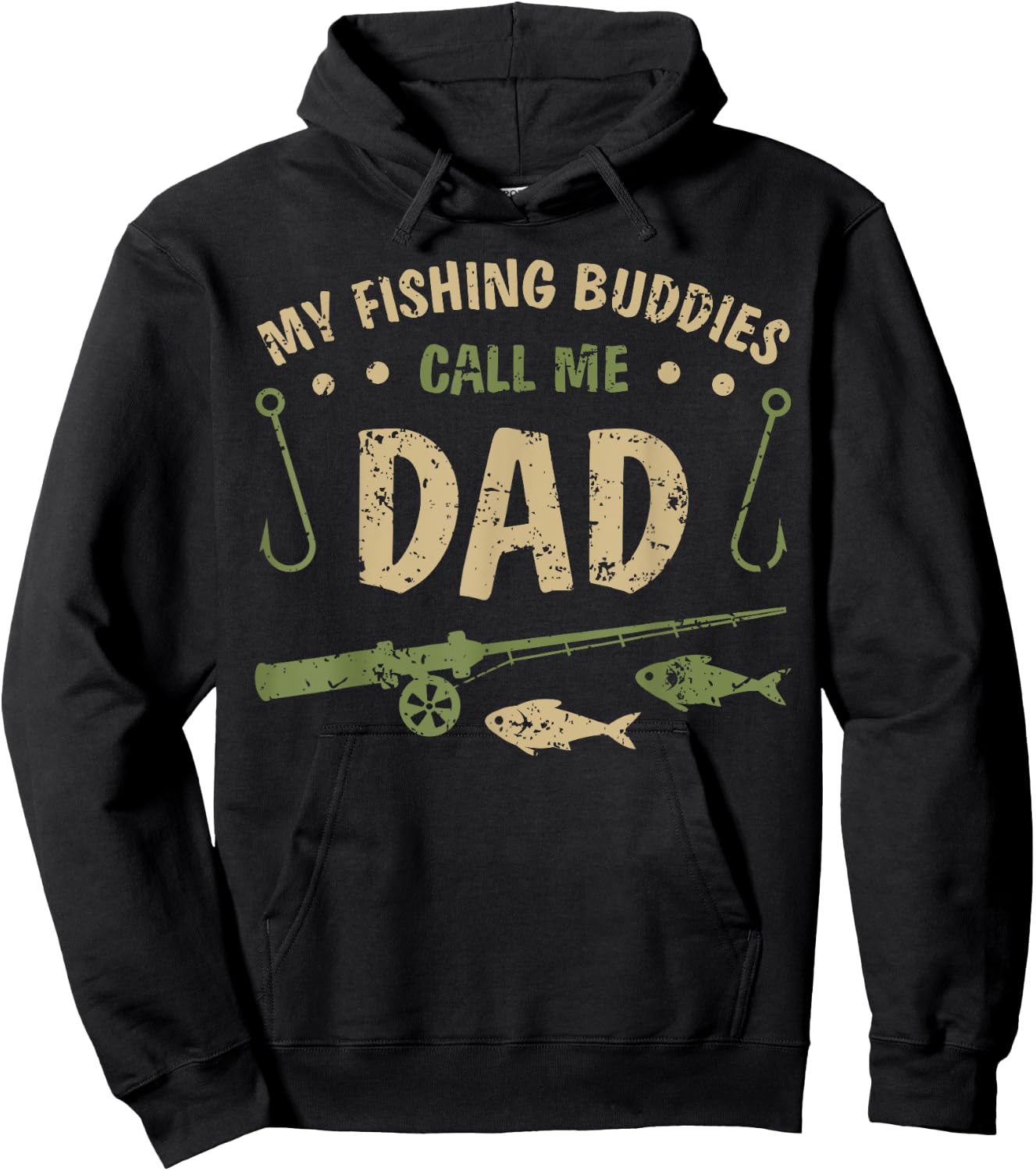 My Fishing Buddies Call Me Dad Father Day Birthday Christmas Hoodie - Hoodie | Black