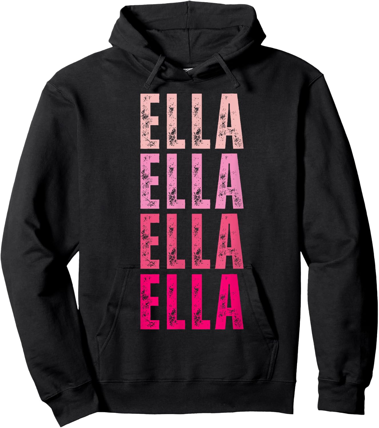 Personalized Name Ella I Love Ella 70's Vintage Hoodie - Hoodie | Black