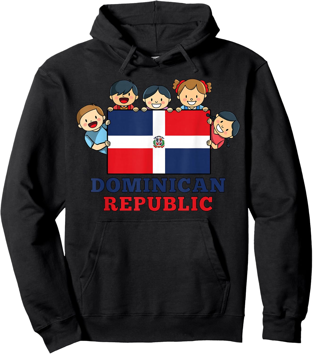Kids Dominican Republic Flag Hispanic Heritage Dominican Hoodie - Hoodie | Black
