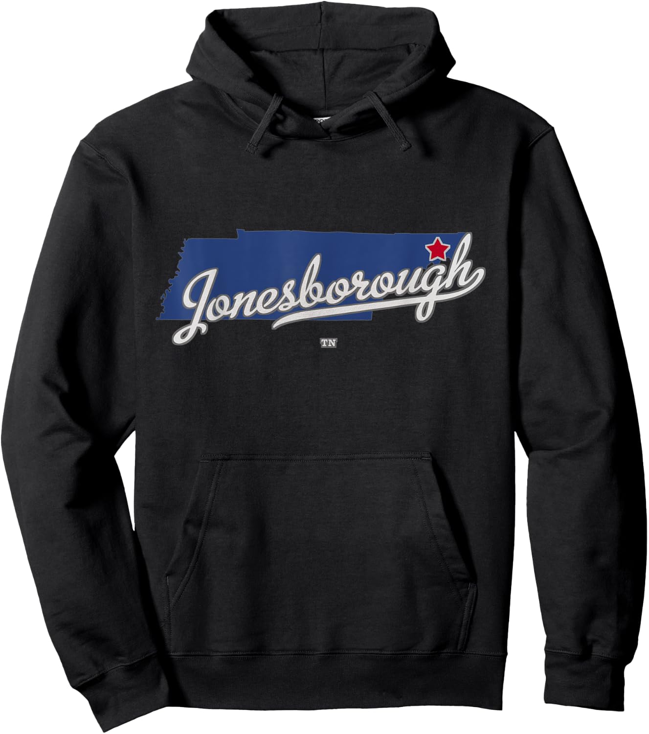 Jonesborough Tennessee TN Map Hoodie - Hoodie | Black