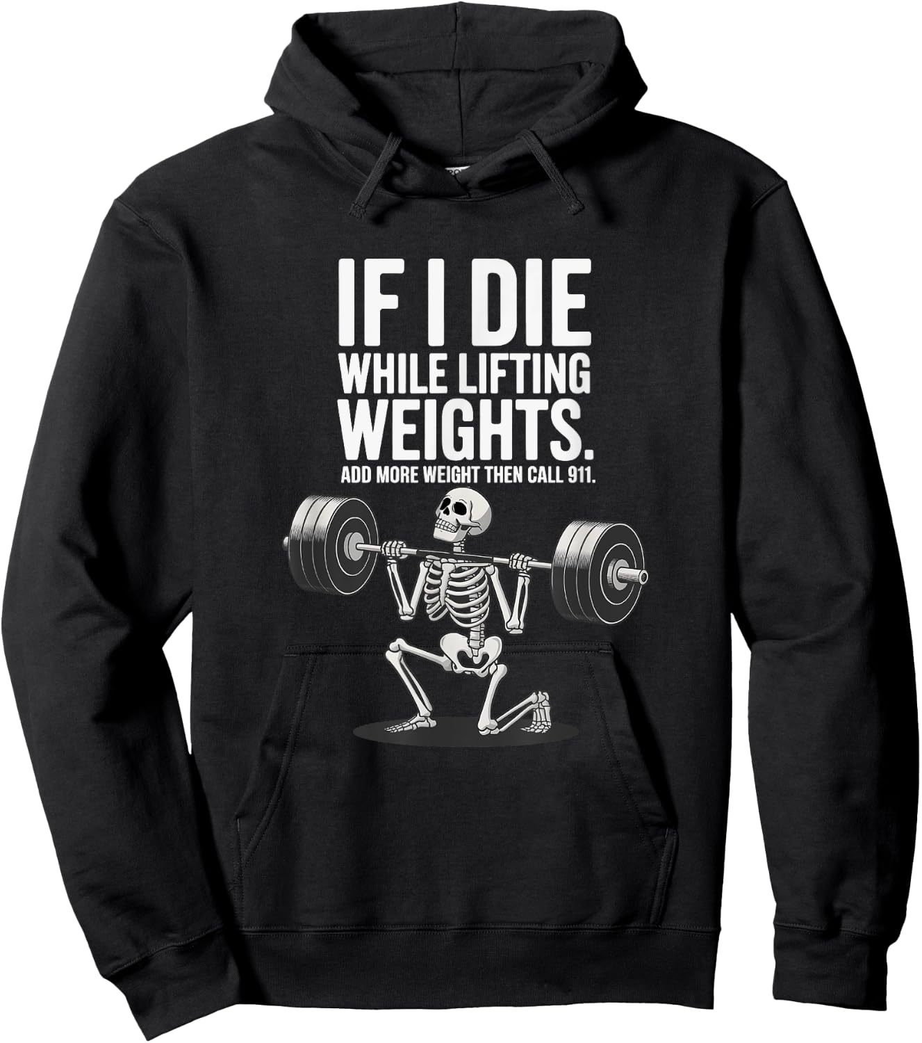 Hardcore Gym Lifter Apparel -Adults Black Small Modern Humorous Gym Skeleton Workout Fitness Hoodie - Hoodie | Black