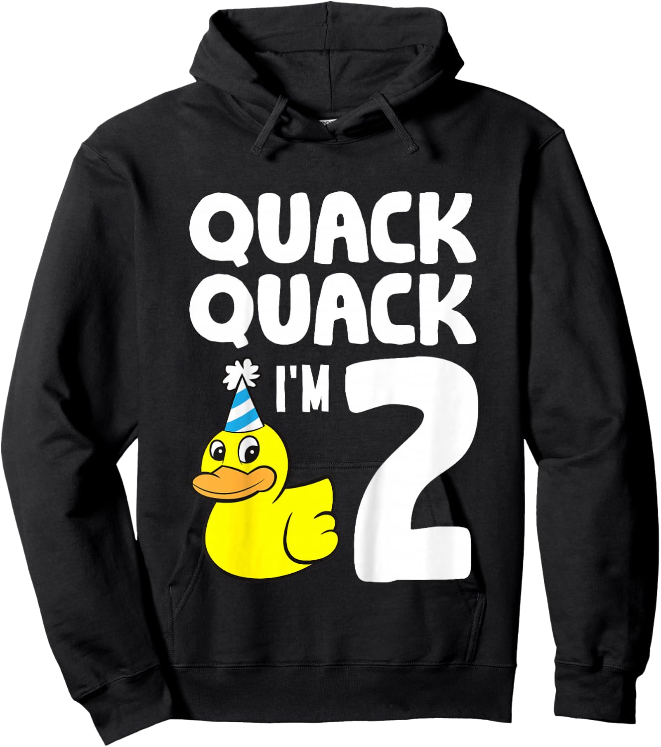 Duck Birthday 2nd Birthday Quack Quack I'm 2 Hoodie - Hoodie | Black