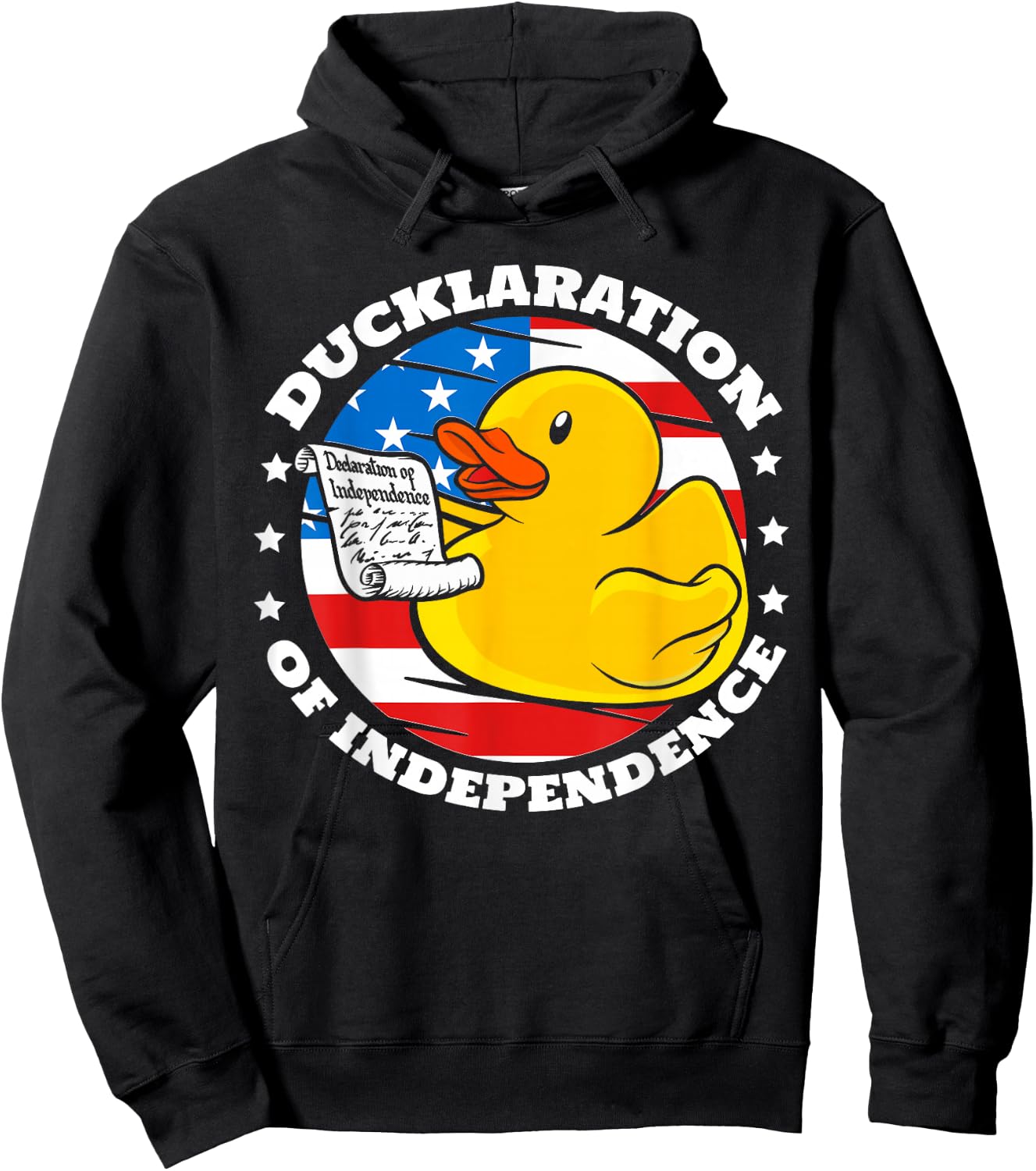 Ducklaration of Independence Duck 4th of July Patriotic Hoodie - Hoodie | Black
