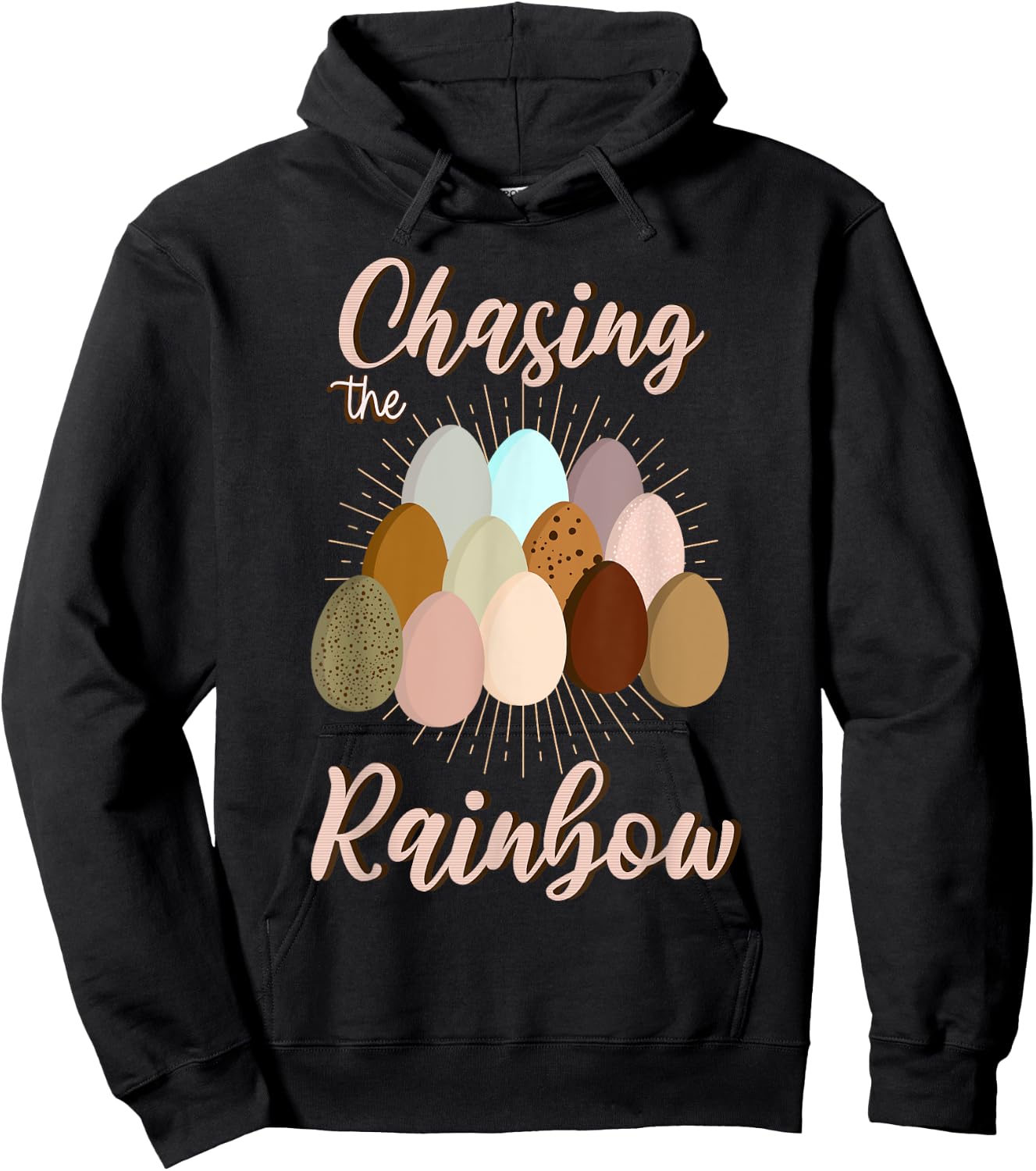 Chasing the Rainbow Chicken Egg Hoodie - Hoodie | Black