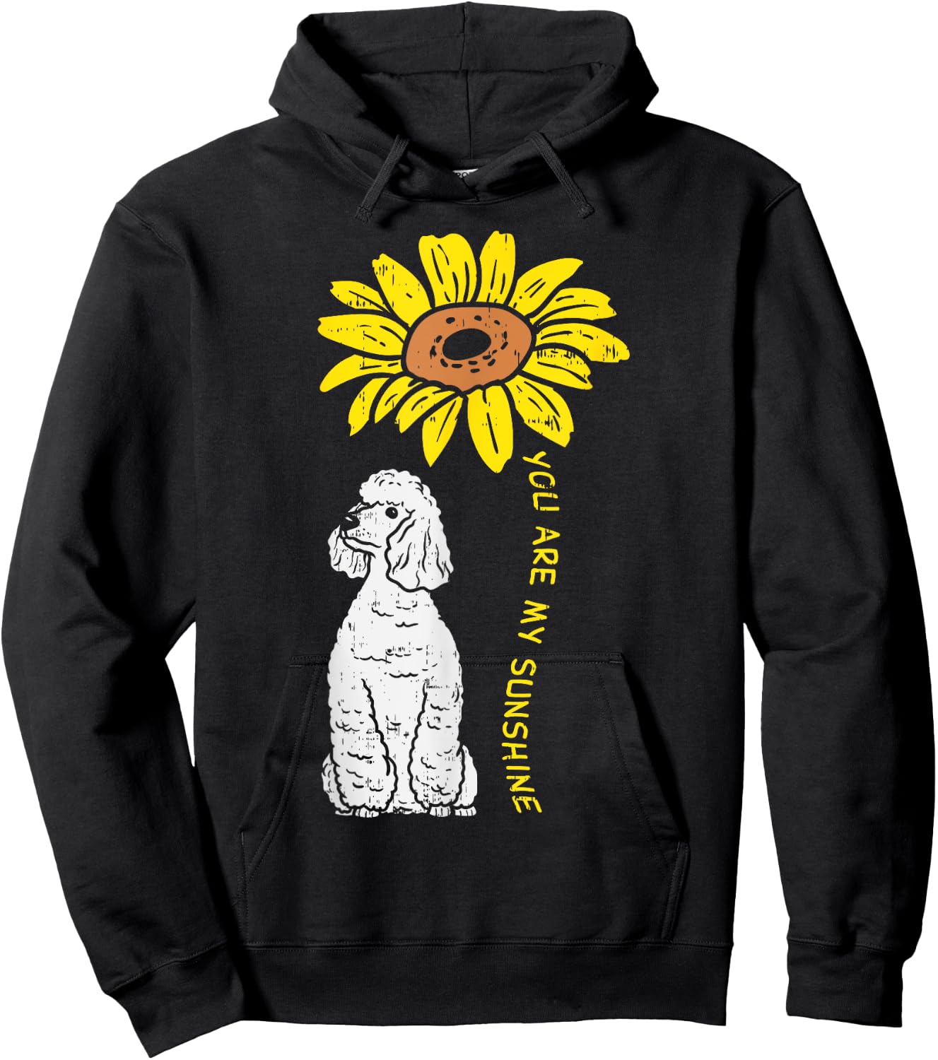 Sunflower Sunshine Poodle Dog Lover Owner Girls Women Gift Hoodie - Hoodie | Black