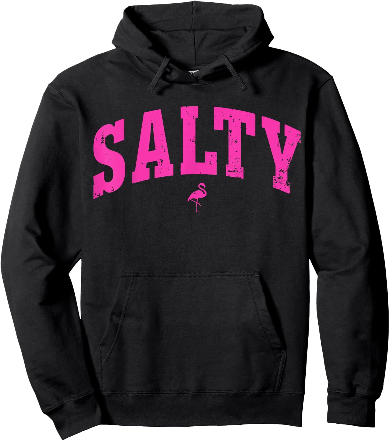 Salty Ocean Flamingo Life Coastal Summer Beach Girl Trendy Hoodie - Hoodie | Black