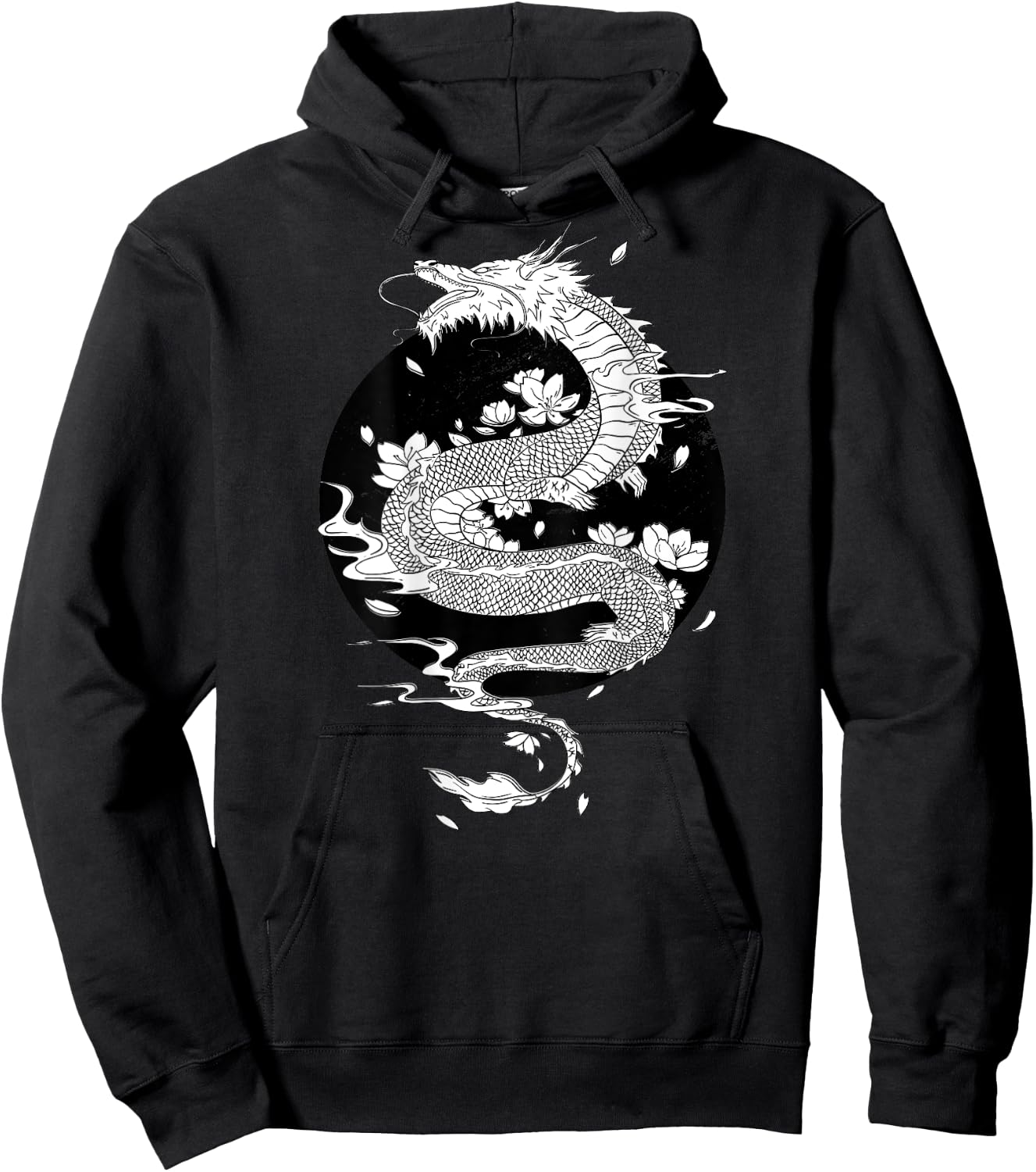 Tattoo Dragon Shirt Japanese Back Fire Dragon Hoodie - Hoodie | Black