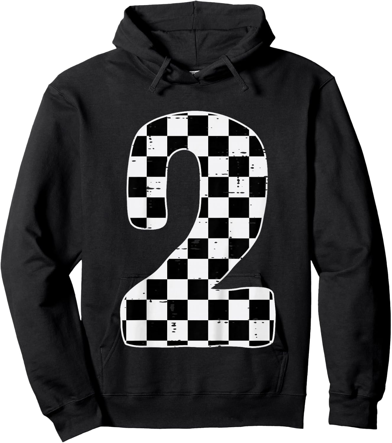 2nd Birthday 2 Racing Flag Two Year Old Bday Boys Girls Kids Hoodie - Hoodie | Black