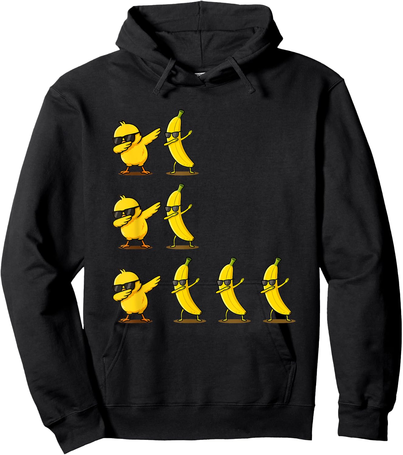 Chicken Banana Funny Women Teens Kids Hoodie - Hoodie | Black