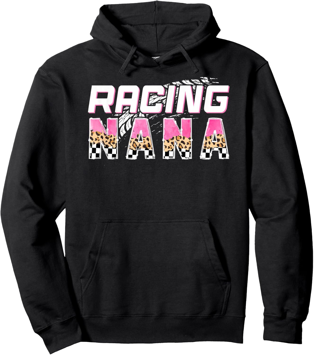 Racing Nana Leopard Race Nana Of A Racer Nana Hoodie - Hoodie | Black