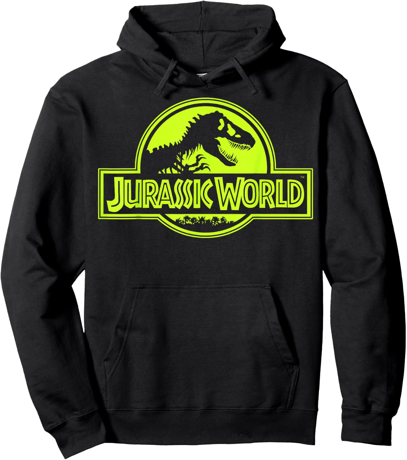 Jurassic World Neon Green Classic Logo Hoodie - Hoodie | Black