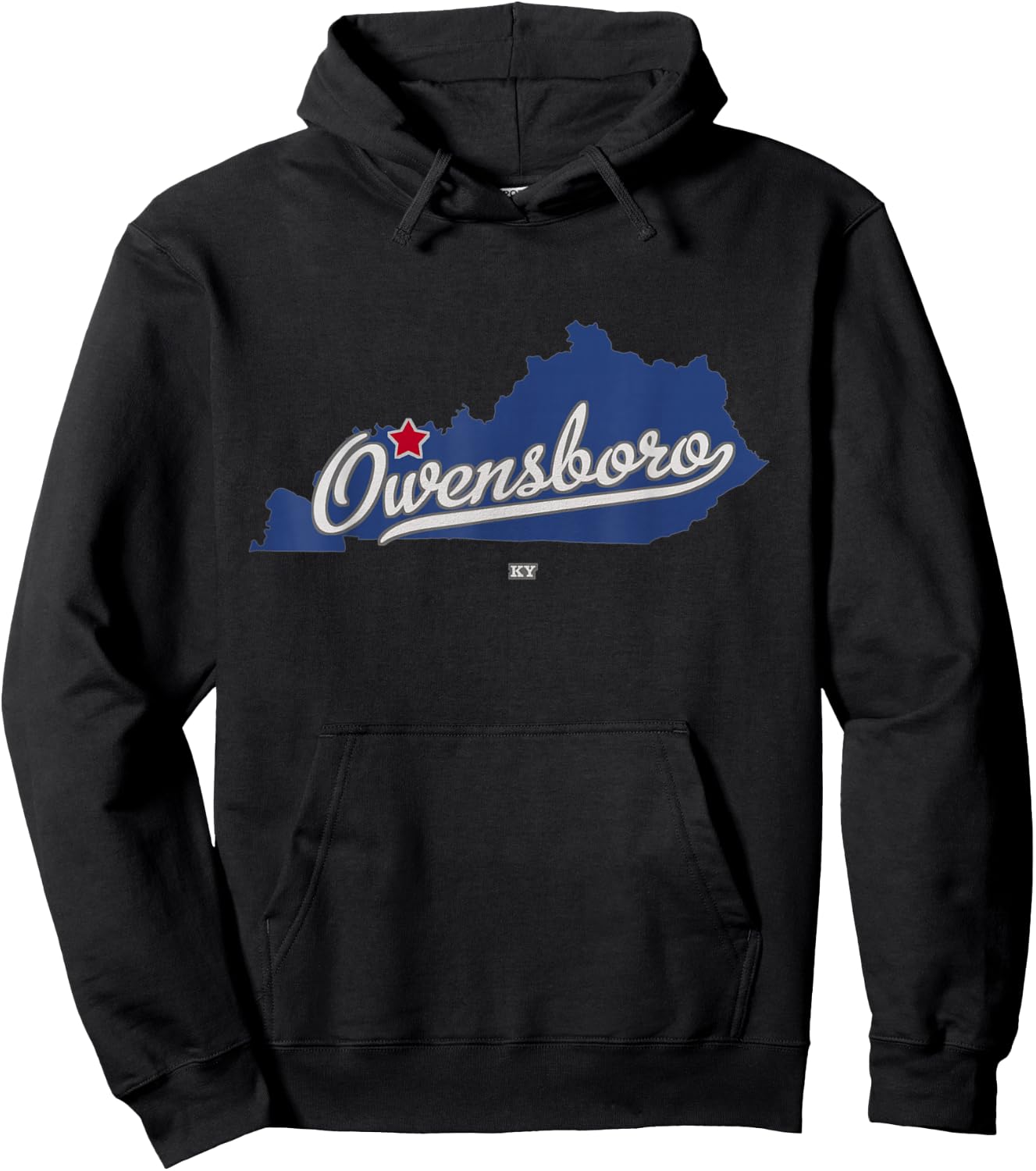 Owensboro Kentucky KY Map Hoodie - Hoodie | Black