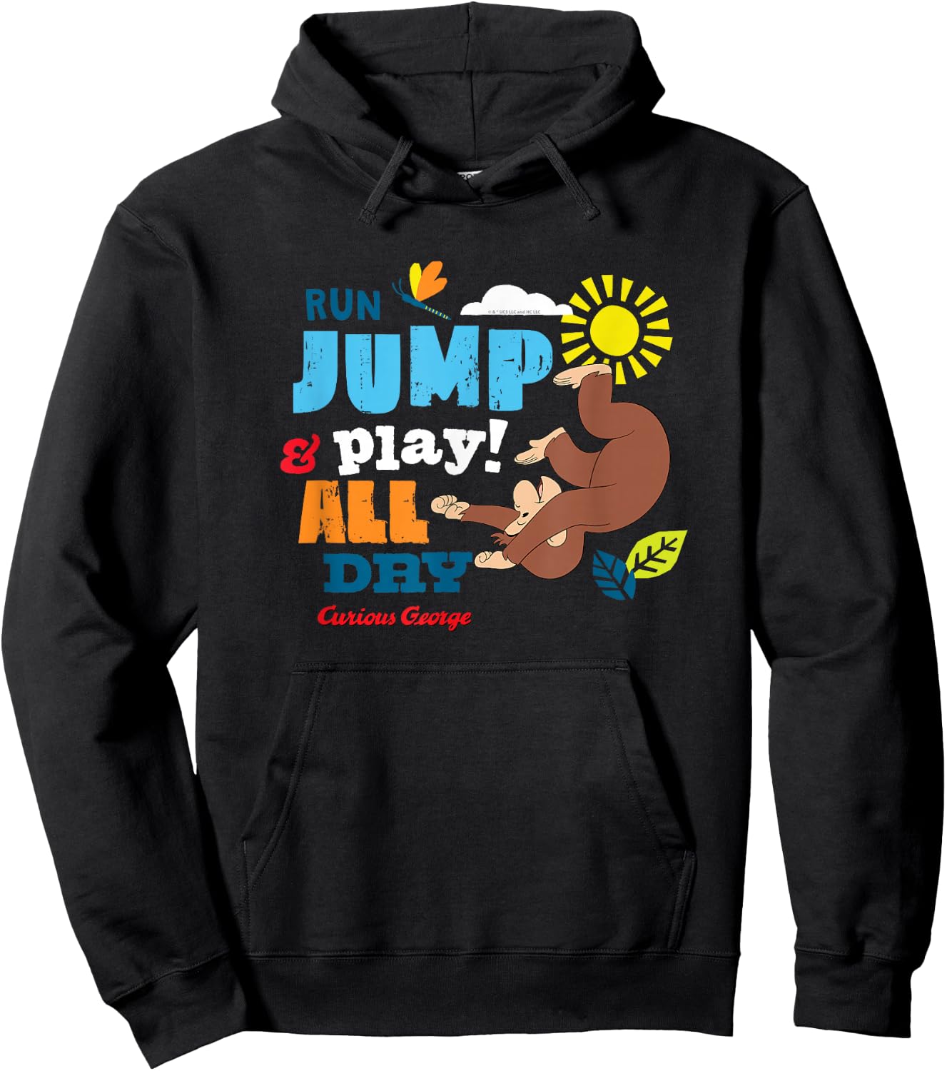 Curious George Run Jump & Play All Day Hoodie - Hoodie | Black