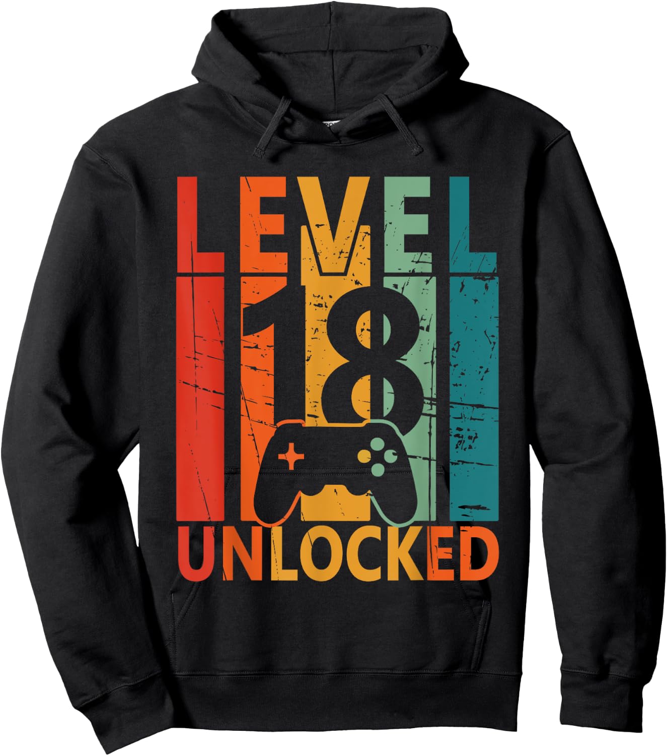 Level 18 Unlocked Gamer Birthday Gaming Birthday Boys Gifts Hoodie - Hoodie | Black