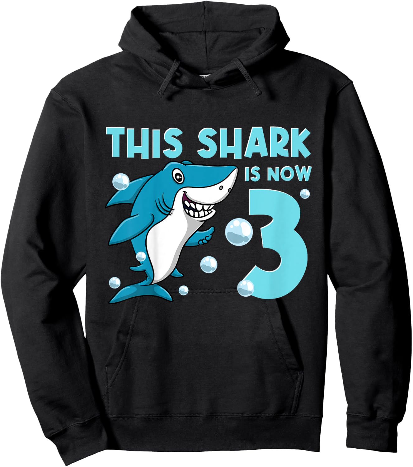 3rd Birthday This Shark Is Now 3 Year Old Boy Girl Hoodie - Hoodie | Black