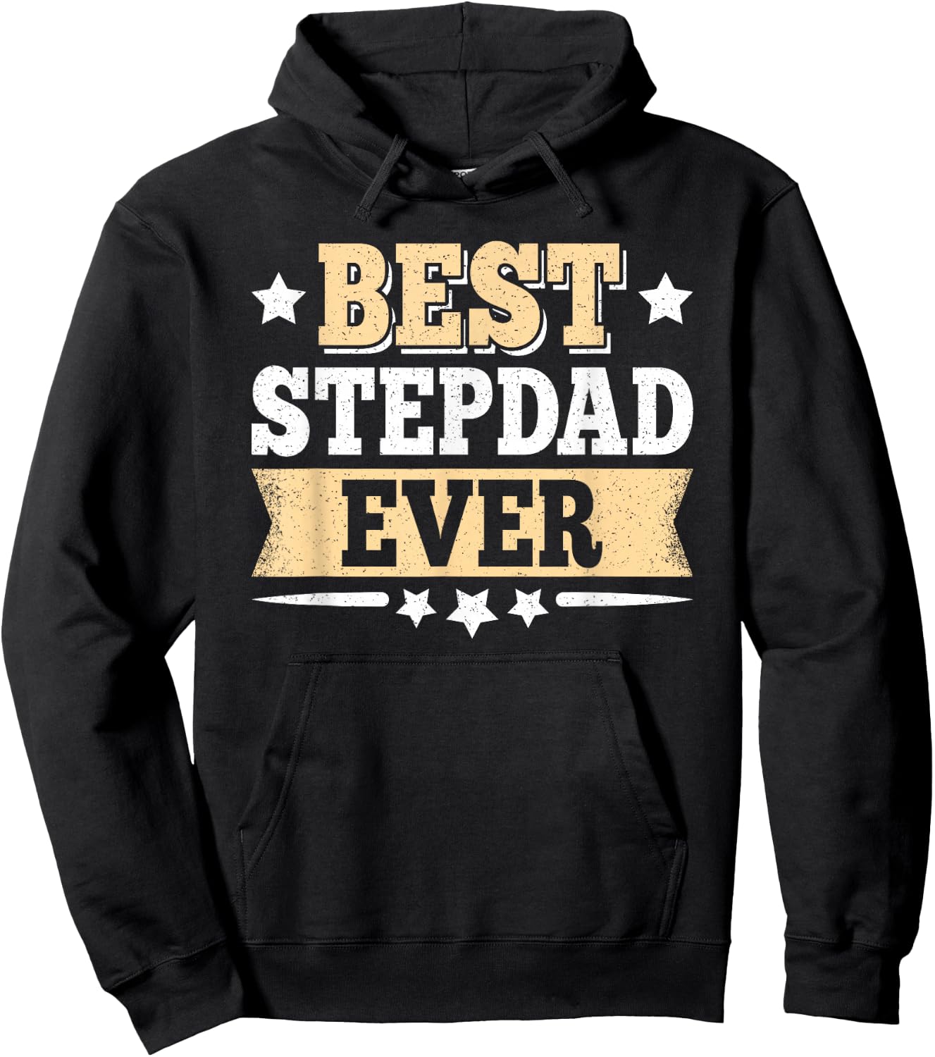 Best Stepdad Ever Funny Vintage Step Dad Fathers Day Men Hoodie - Hoodie | Black