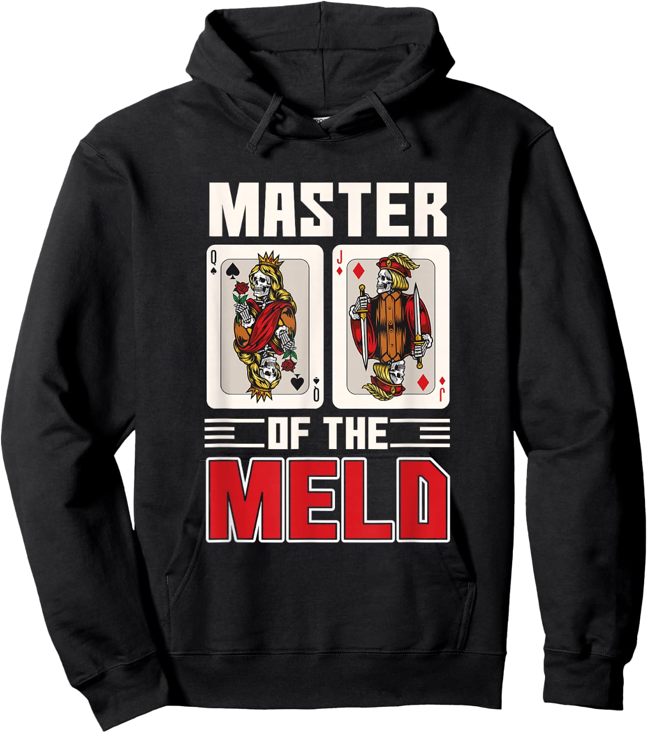 Funny Pinochle Meld Quote Card Game Playing Lucky Pinochle Hoodie - Hoodie | Black