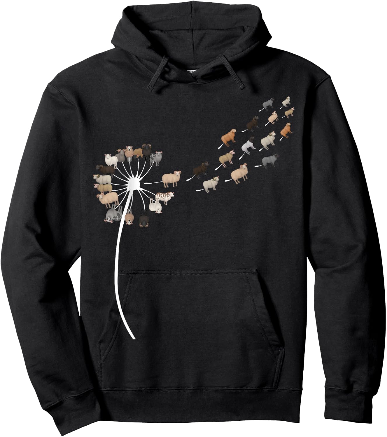 Dandelion Sheep Stuff for Sheep Lover | Sheep Hoodie - Hoodie | Black