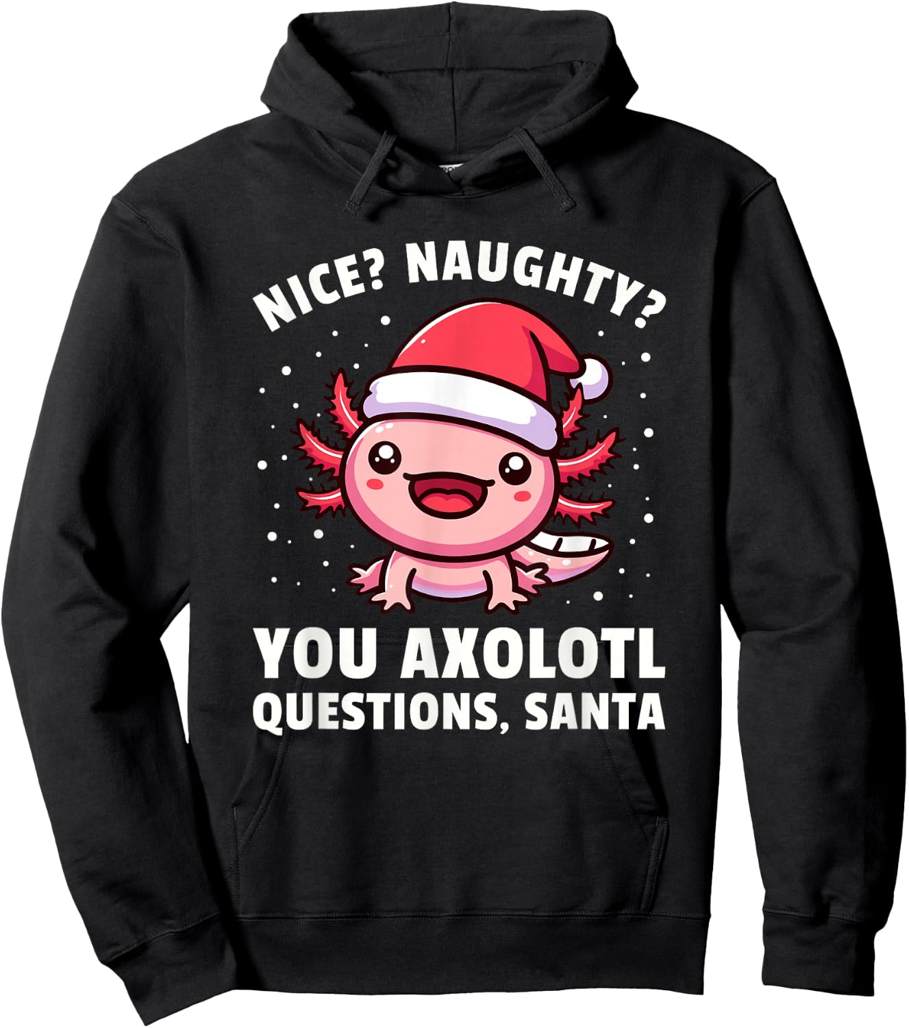 Axolotl Men Women Kids Axolotl Questions Christmas Boys Hoodie - Hoodie | Black