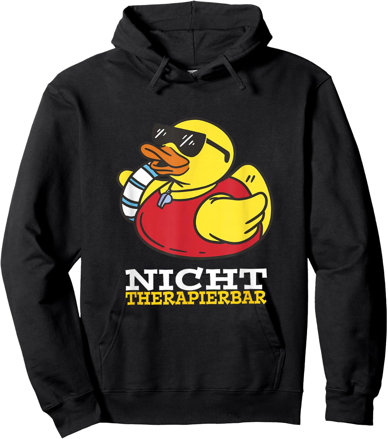 Bath Duck Lifeguard , black, s Hoodie - Hoodie | Black