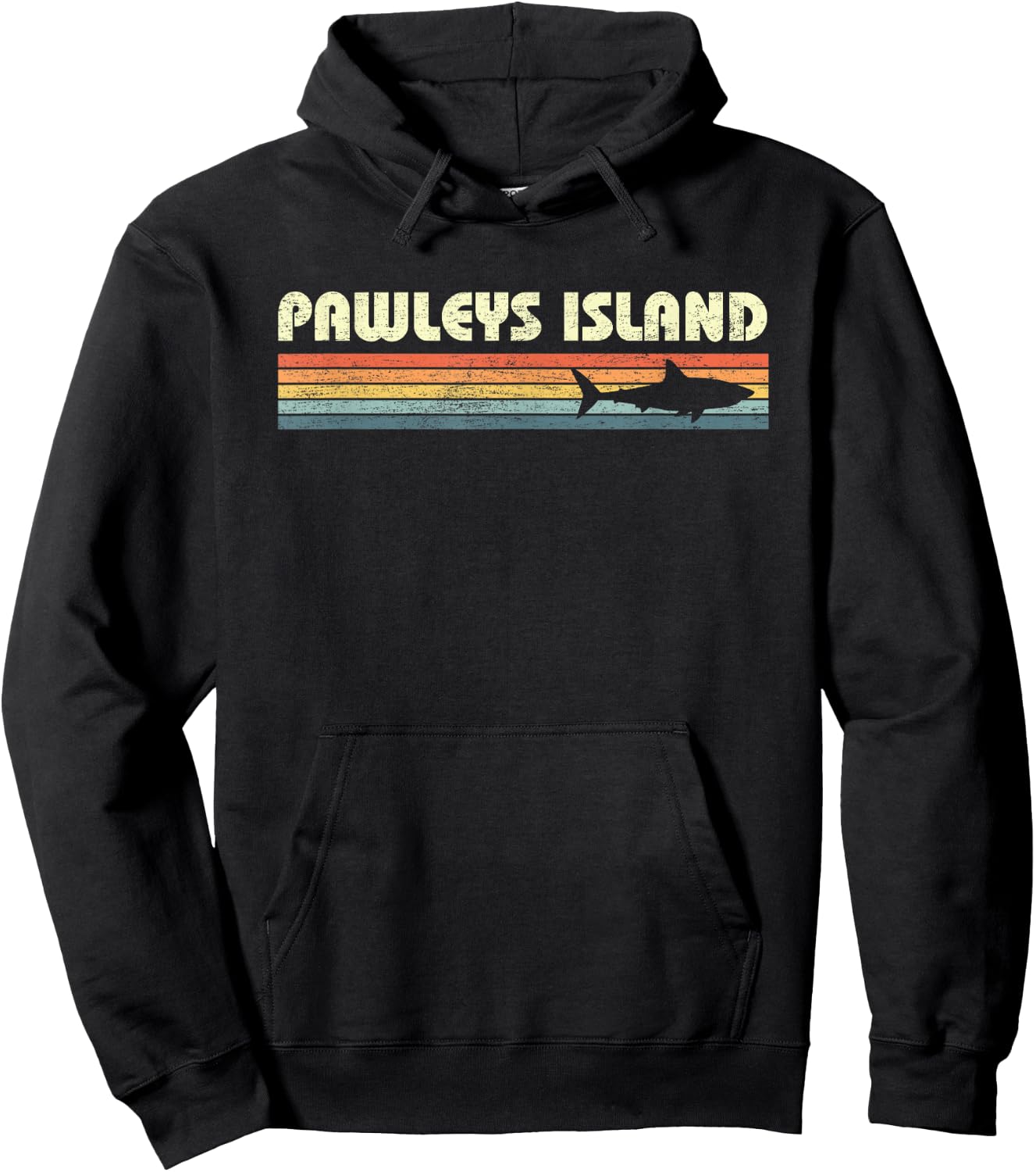 Pawleys Island South Carolina Vintage Shark Souvenir Hoodie - Hoodie | Black