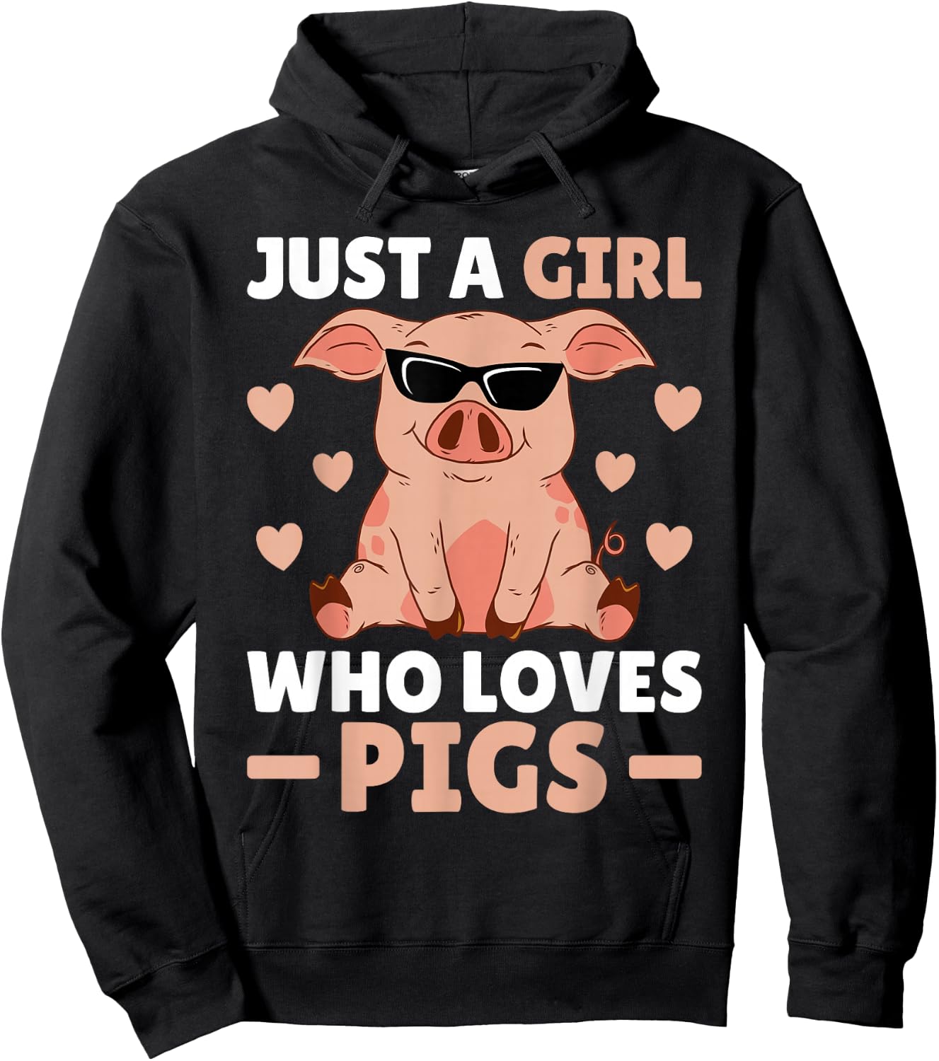 Just A Girl Who Loves Pigs Women Pig Lovers Pig Stuff Farmer Hoodie - Hoodie | Black