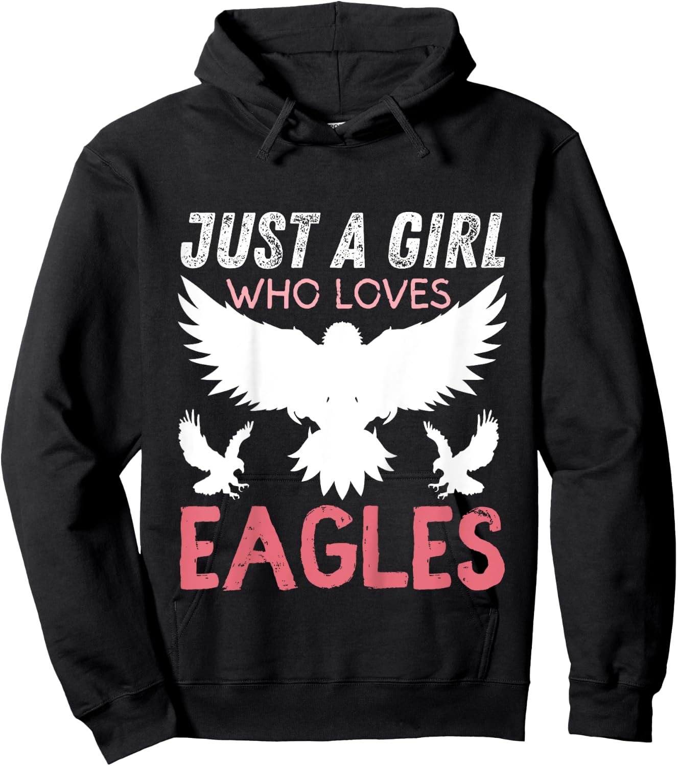 Just A Girl Who Loves Eagles Funny Eagle Lovers Girls Hoodie - Hoodie | Black