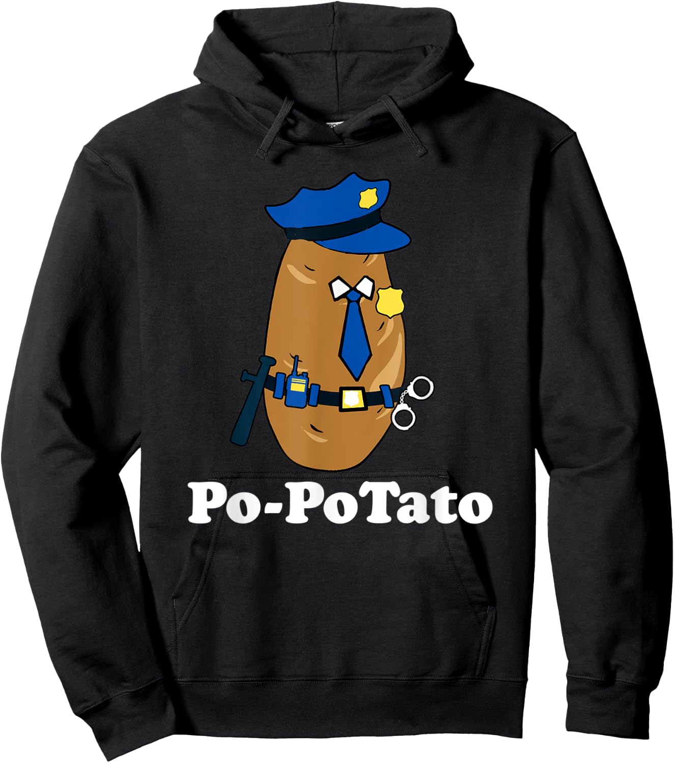 Po-PoTato! Funny Police Officer Joke Graphic Hoodie - Hoodie | Black