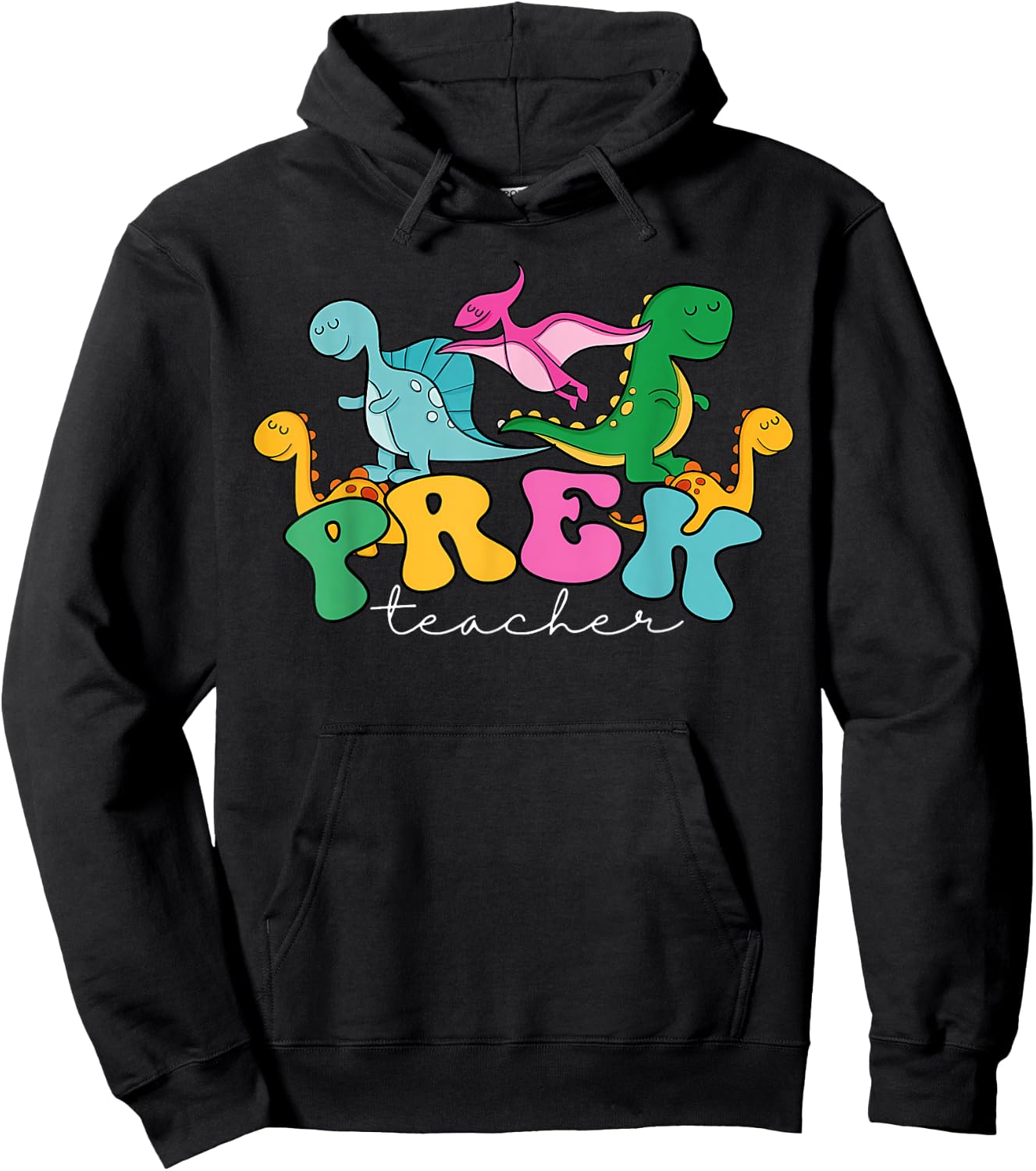 Pre-k Teacher Dinosaur Cute Preschool Dino Back To School Women Kids Hoodie - Hoodie | Black