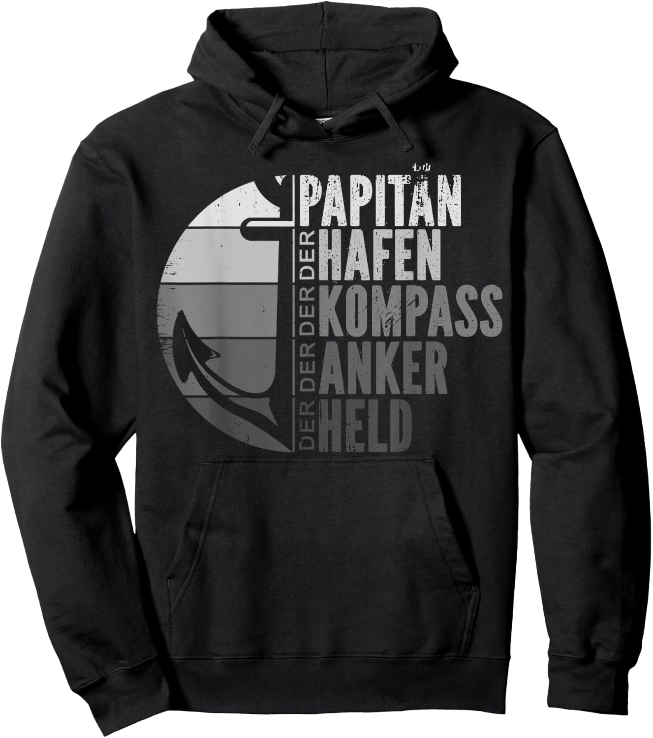 Herren Papitän Papa Kapitän Vatertag Captain Anker Segler Schiffer Hoodie - Hoodie | Black