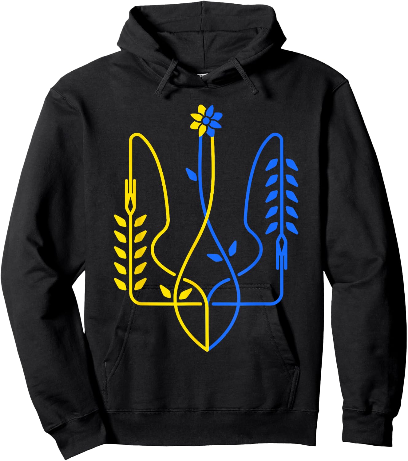 Ukrainian Flag Ukraine Gold Trident Symbol , Black, S Hoodie - Hoodie | Black